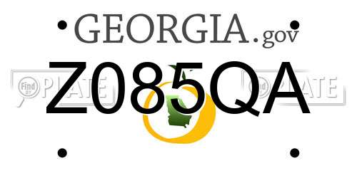 Z085QA Georgia License Plate