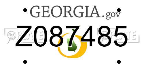 Z087485 Georgia License Plate