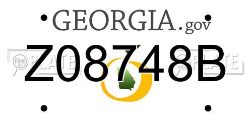 Z08748B Georgia License Plate