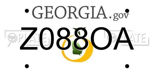 Z088OA Georgia License Plate