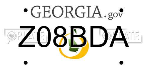 Z08BDA Georgia License Plate