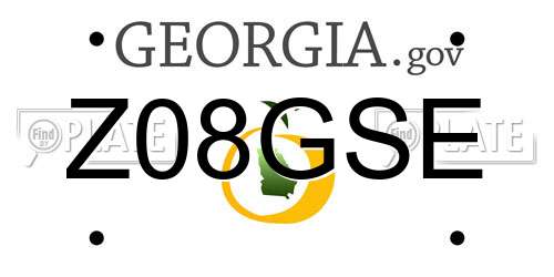 Z08GSE Georgia License Plate