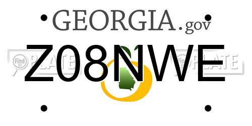 Z08NWE Georgia License Plate