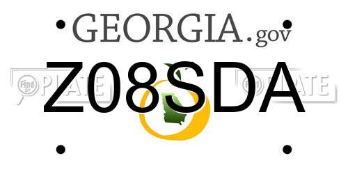 Z08SDA Georgia License Plate