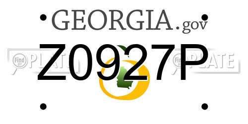 Z0927P Georgia License Plate