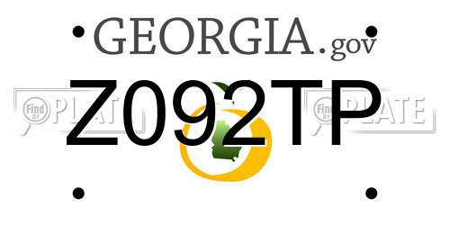 Z092TP Georgia License Plate