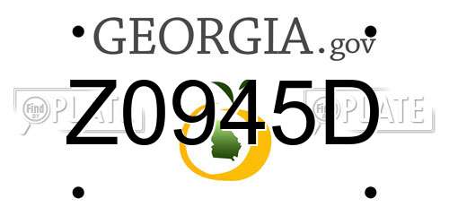 Z0945D Georgia License Plate