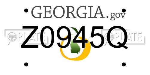 Z0945Q Georgia License Plate