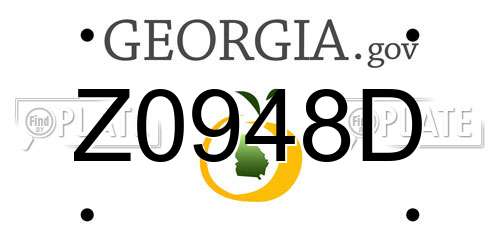 Z0948D Georgia License Plate