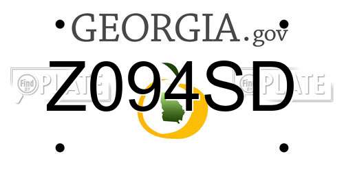 Z094SD Georgia License Plate