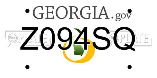 Z094SQ Georgia License Plate