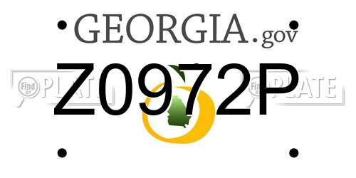 Z0972P Georgia License Plate