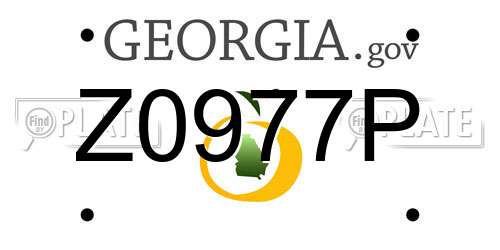Z0977P Georgia License Plate