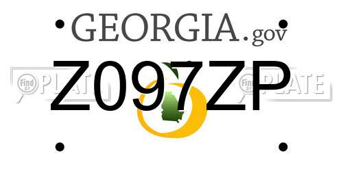 Z097ZP Georgia License Plate