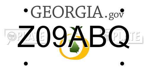 Z09ABQ Georgia License Plate