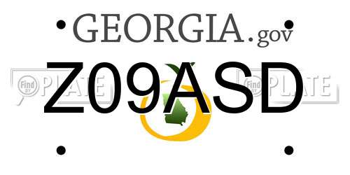Z09ASD Georgia License Plate