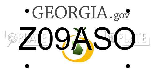 Z09ASO Georgia License Plate