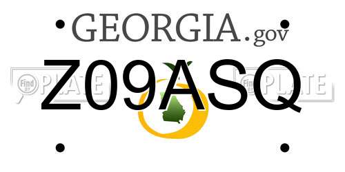 Z09ASQ Georgia License Plate