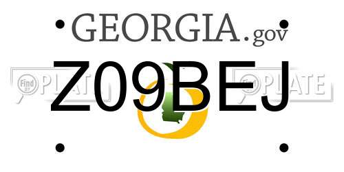 Z09BEJ Georgia License Plate