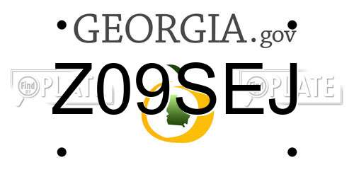 Z09SEJ Georgia License Plate