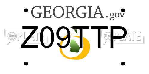 Z09TTP Georgia License Plate