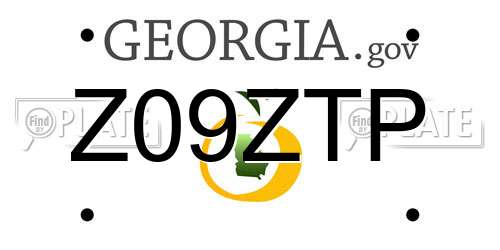 Z09ZTP Georgia License Plate