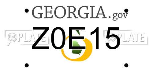 Z0E15 Georgia License Plate