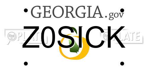 Z0SICK Georgia License Plate