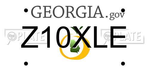 Z10XLE Georgia License Plate