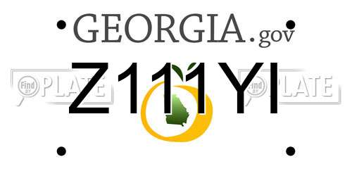 Z111YI Georgia License Plate