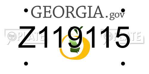 Z119115 Georgia License Plate