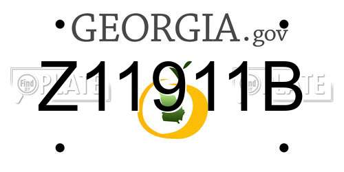 Z11911B Georgia License Plate