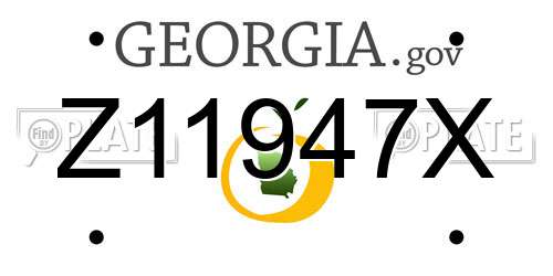 Z11947X Georgia License Plate
