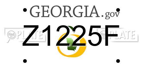 Z1225F Georgia License Plate