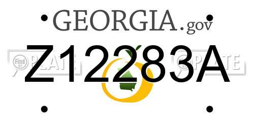 Z12283A Georgia License Plate