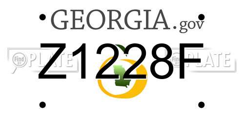 Z1228F Georgia License Plate