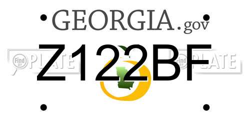 Z122BF Georgia License Plate
