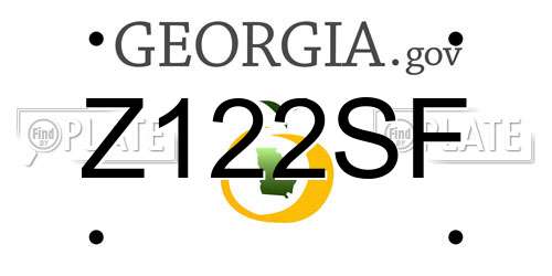 Z122SF Georgia License Plate