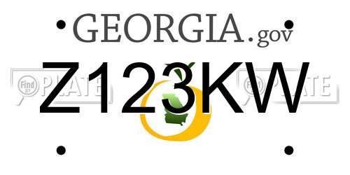 Z123KW Georgia License Plate