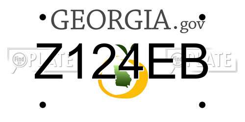 Z124EB Georgia License Plate