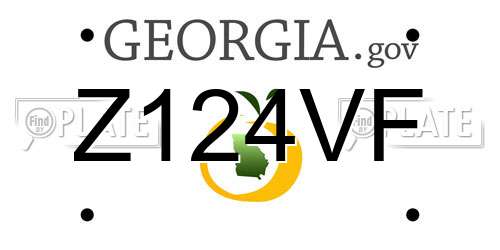 Z124VF Georgia License Plate