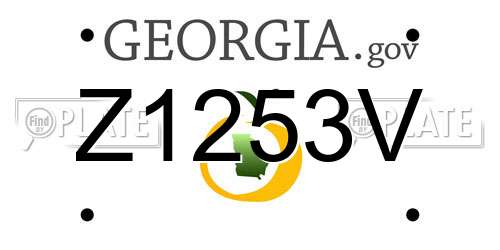 Z1253V Georgia License Plate