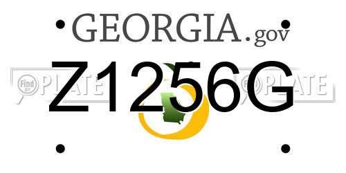 Z1256G Georgia License Plate