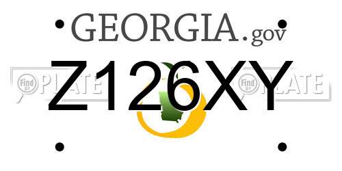 Z126XY Georgia License Plate