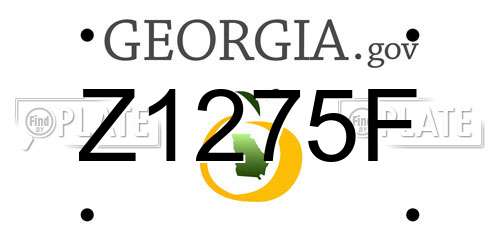 Z1275F Georgia License Plate