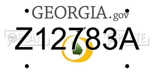 Z12783A Georgia License Plate
