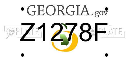 Z1278F Georgia License Plate