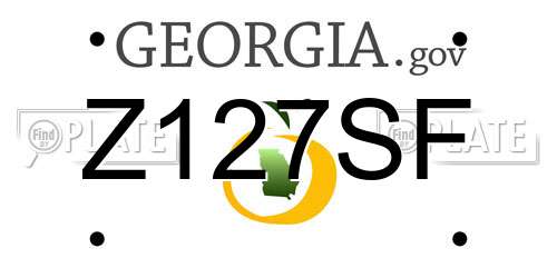Z127SF Georgia License Plate