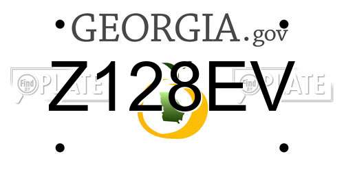 Z128EV Georgia License Plate