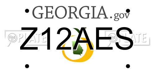 Z12AES Georgia License Plate